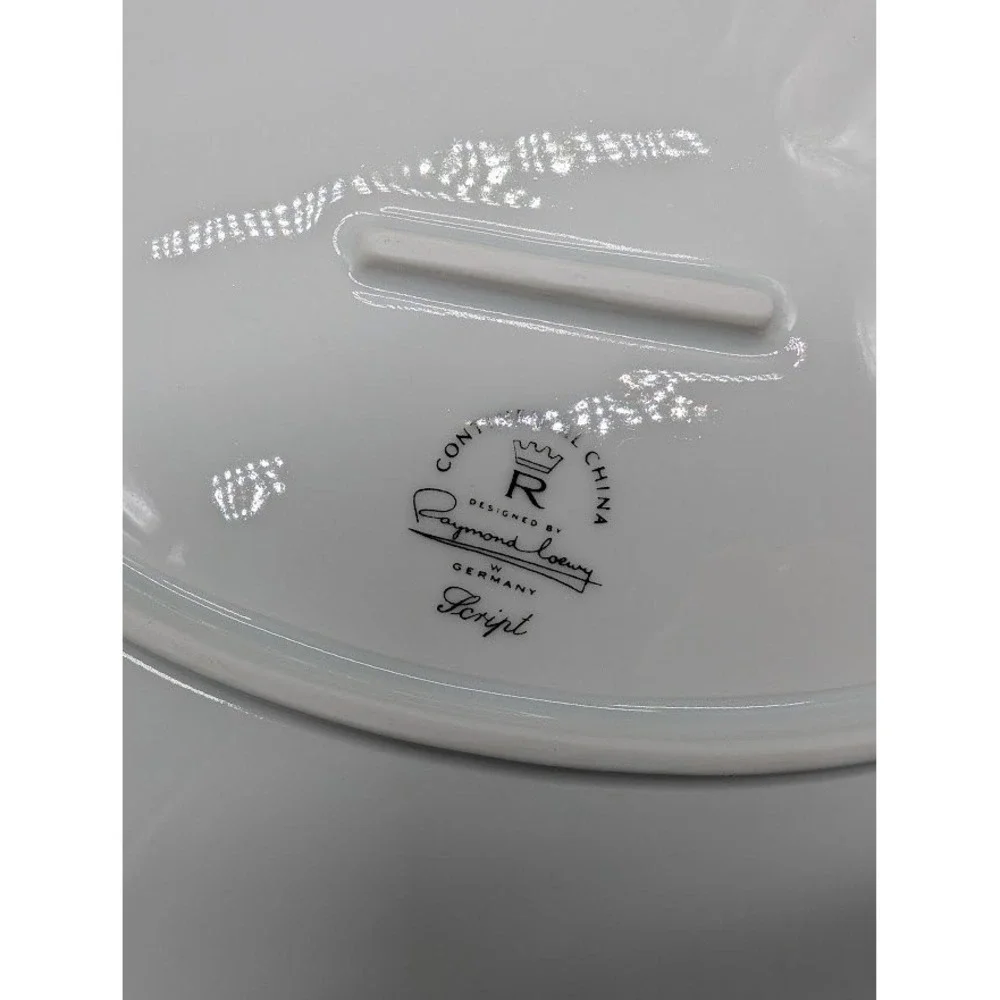 Raymond Loewy Continental China Script Oval Serving Platter 17